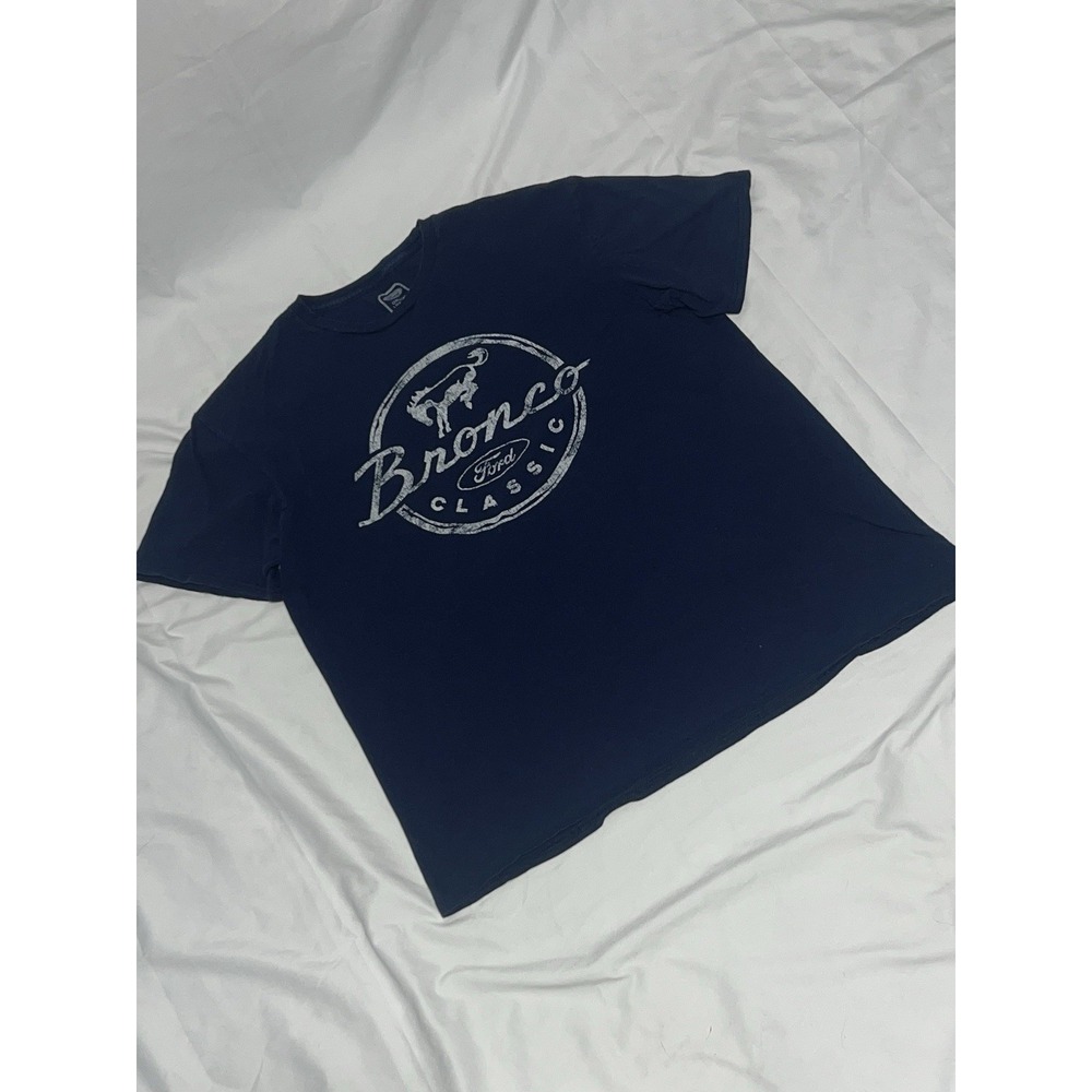 Ford Bronco T Shirt Men's XL Classic Navy Blue T-Shirt Official 100% Cotton Read